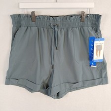 Danskin Women's Large Paperbag Shorts Size Large Stormy Weather NWT