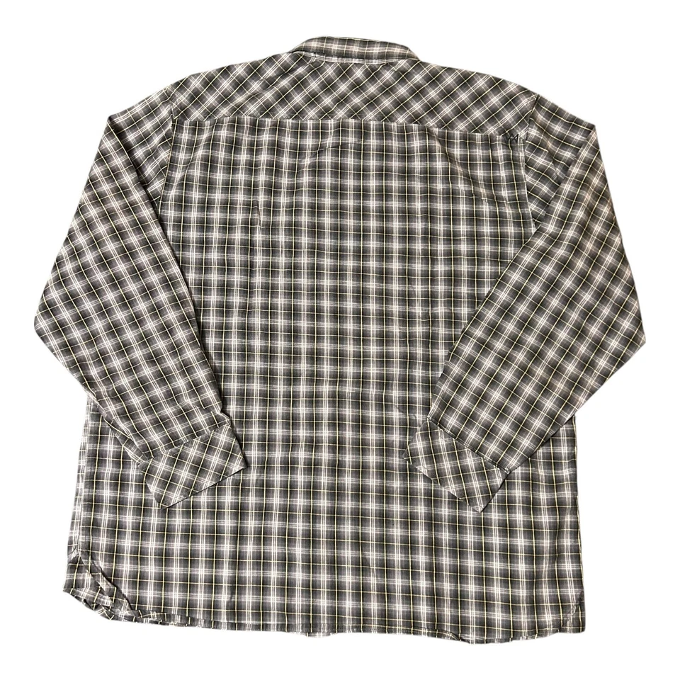 5.11 Tactical Men's Extra Large Plaid Long Sleeve Button Up Shirt Gray Yellow - Image 2 of 4