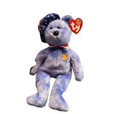 TY Beanie Babies "Founders" Bear July 2005 Blue Plush 8" w/ Tags