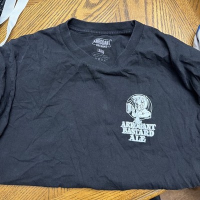 Arrogant Bastard Ale T-Shirt Men's Large Black Short Sleeve You're Not Worthy