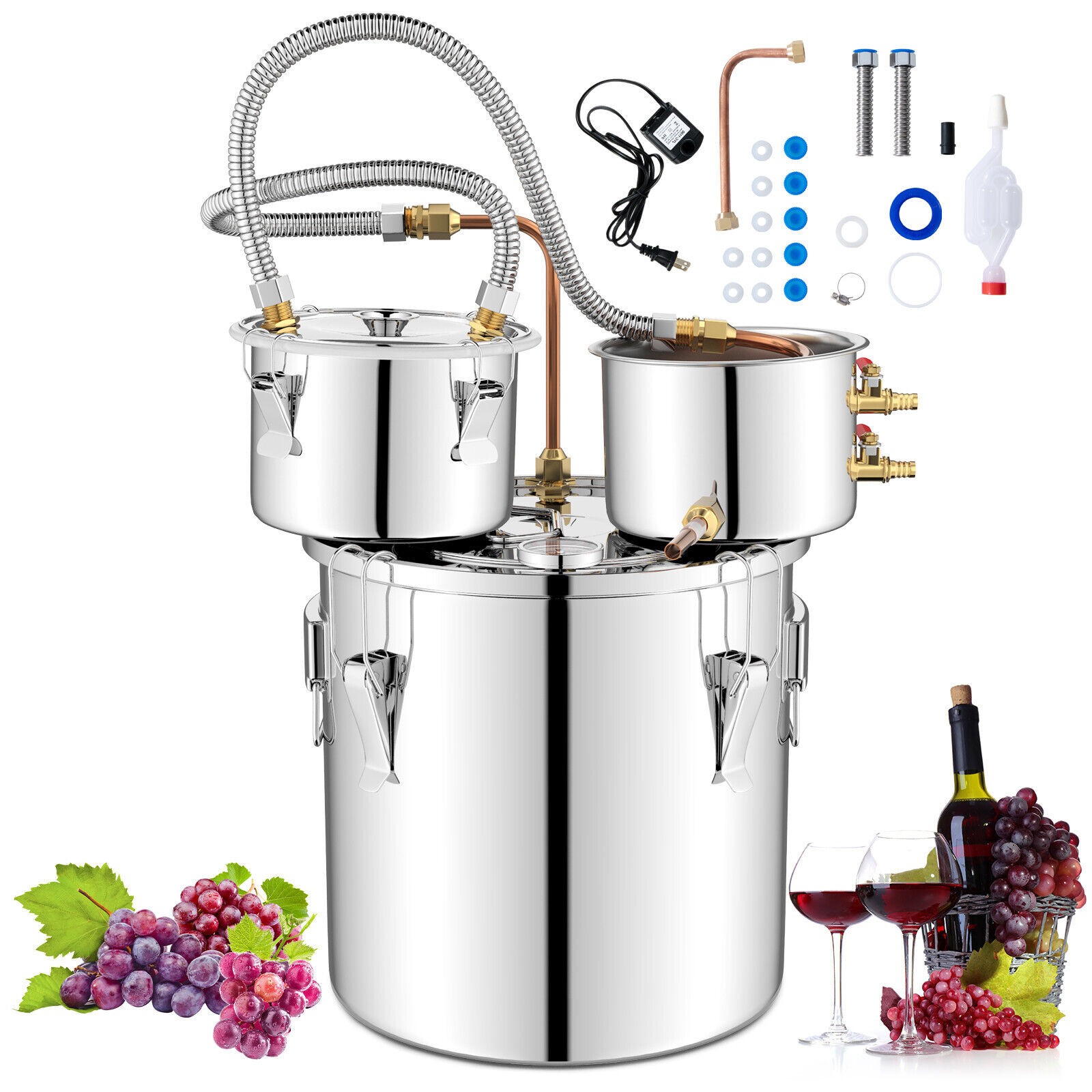 22 L Water Alcohol Distiller Stainless Steel Home Brewing Kit Whiskey Making Kit