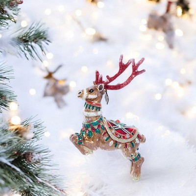 Jay Strongwater Comet Glass Ornament SDH20011-250 Christmas reindeer