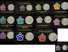 Glitter Paw Print Enamel Necklace Bracelet Charm 1pc C36 You Choose Color