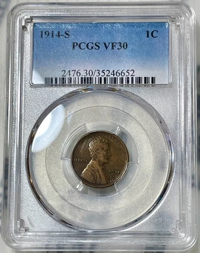 1914-S Lincoln Wheat Cent PCGS VF30