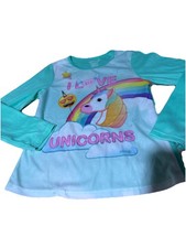 Emoji Unicorn Pajama Set Girls 10/12 Rainbow Long Sleeve Sleepwear NWOT