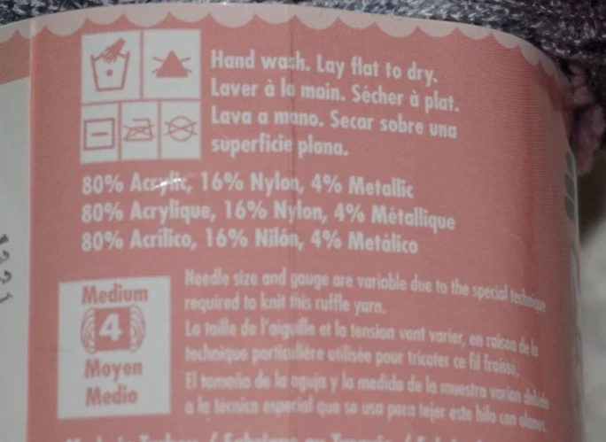 3 madejas, patones, "pirueta", orquídea brillante, hilo acrílico/nylon/metálico Foto 3 de 3
