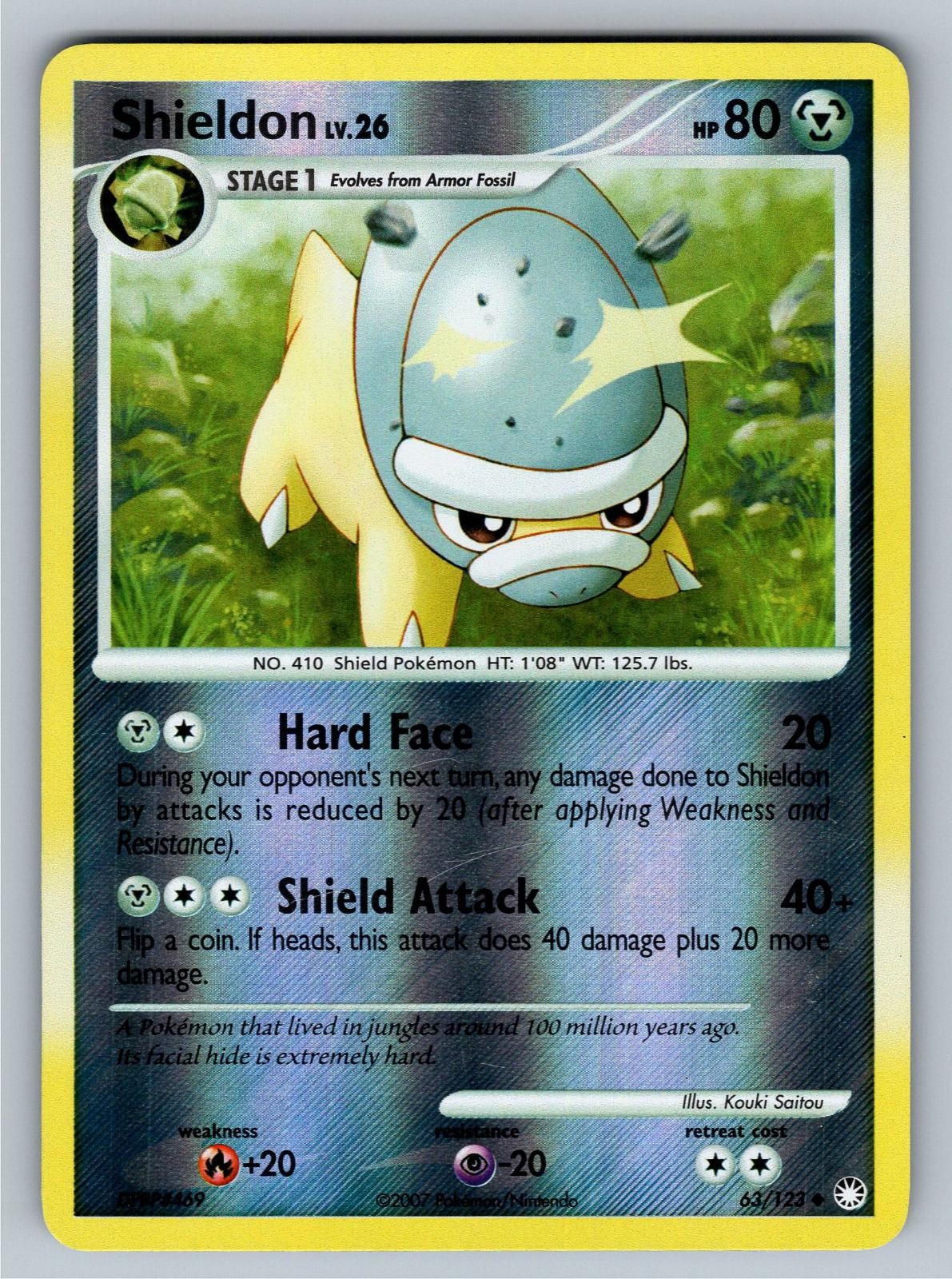 Shieldon 63/123 Uncommon Mysterious Treasures Pokemon Reverse Holo LP
