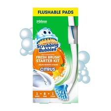 Toilet Bowl Cleaning System with Flushable Pads 19 Inch Handle 8 Pads and 1