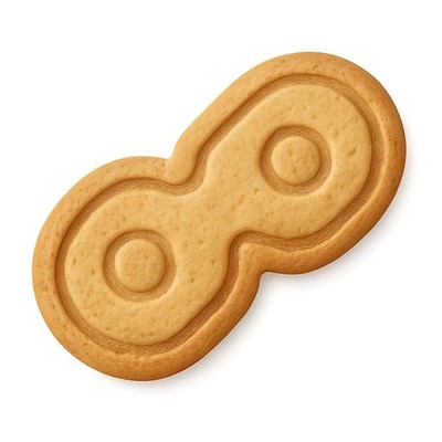Binary Fission Bacteria Cookie Cutter & Stamp, Fondant & Clay - 4x2.4