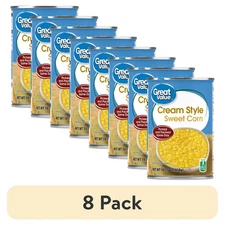 (8 pack) Great Value 14.75 oz Aluminum Can Canned Cream Style Sweet Corn,NEW...