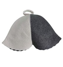 100 Wool Sauna White and Black Hat One Size Fits All