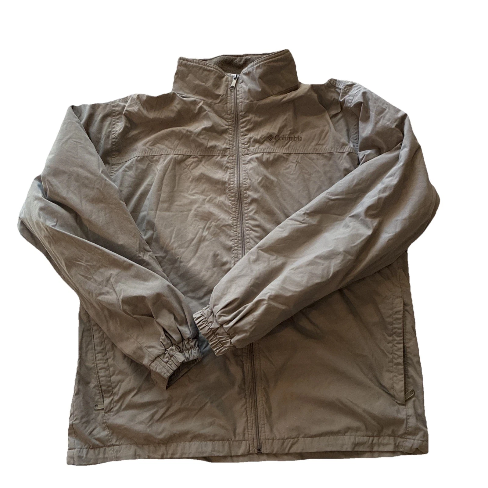 Columbia Men’s Softshell Size XL Long Sleeve Full Zip Fleece Lined Jacket Tan