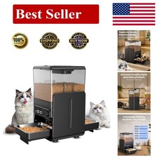 Deluxe Automatic Cat Feeder for 2 Cats - Adjustable Height 5L Capacity