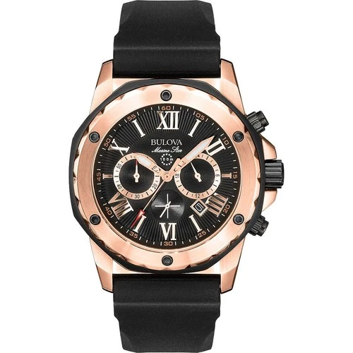 Bulova98B104 Men's Marine Star Series A Rose Gold Stainless Steel - Brand New