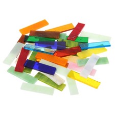 Stained Glass Strip, Mixed Color Mosaic Tiles 200g/7.05 oz