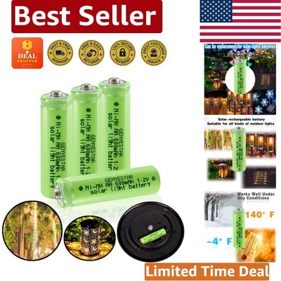 4-Pack AA NiMH 600mAh Solar Light Rechargeable Batteries for Eco-Friendly Power