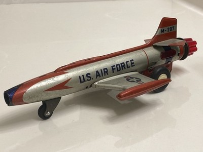 Vintage Nomura TN Tin Litho Air Force M-207 Jet Rocket Friction Plane