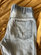 Levi's 684 0917 Vintage 1970s Light Blue Denim Bell Bottom Jeans Orange Tab