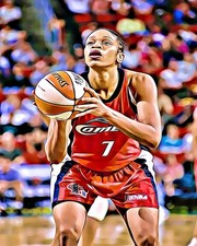 Tina Thompson SlamArt 8x10 art photo Comets Sparks Storm unsigned