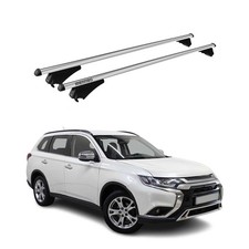 Menabo Dachträger für Mitsubishi Outlander PHEV 2014-2021 75kg Alu Silber 2x