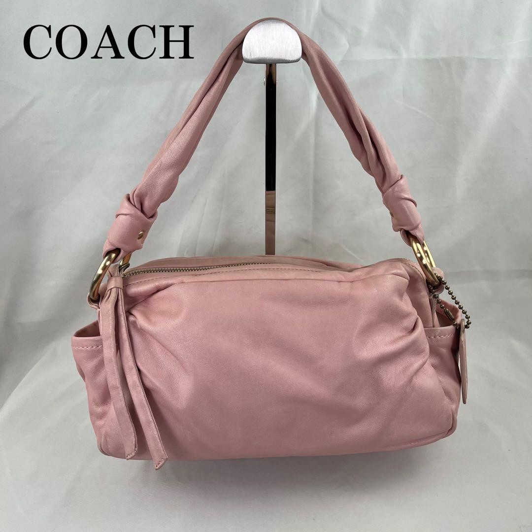 Coach one shoulder bag leather pink Soho style #PC33CT