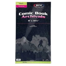 BCW Mylar Graded Comic Book Bags 2 mil Pack of 25 Fits CGC Graded 9 x 14.25 New