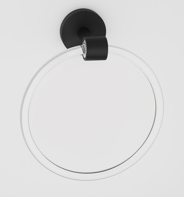 Alno A7240 Black Contemporary Acrylic 6'' Diameter Towel Ring