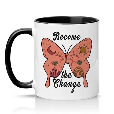 Become The Change Damen 11 Unzen Keramiktasse spirituelles Boho inspirierendes Geschenk