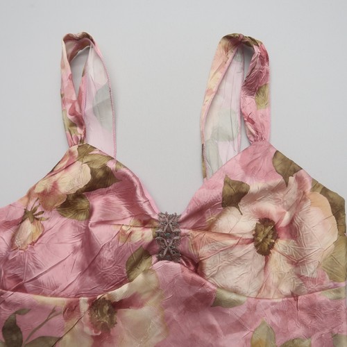 Blusa Floral Vintage A Byer Mediana Hada Top Rosa Adornada Asimétrica - Imagen 9 de 11