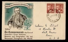 DR WHO 1948 AUSTRALIA FDC FERDINAND MUELLER WIDEWORLD CACHET PAIR R78635