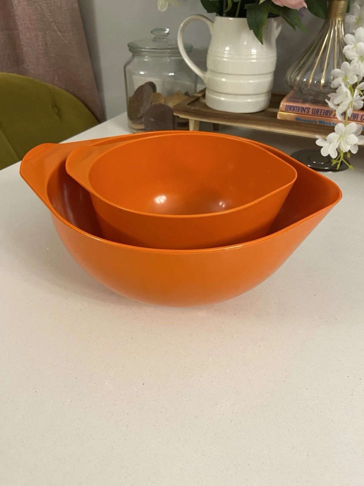 Vintage Mid Century Modern Addis Mixing Bowls Orange Plastic Retro Kitchenalia
Opens in a new window