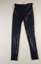 Spanx Faux Leather Leggings Womens Large Black High Rise Shaping Stretch Pants