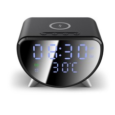 3In1 Alarm Clock 30W Wireless Charger Dock Stand With Digtal Display Temperature