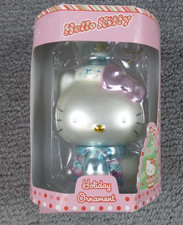 Sanrio 2003 Hello Kitty Glass Hand Blown Christmas Ornaments Pink  Blue 5  NIB