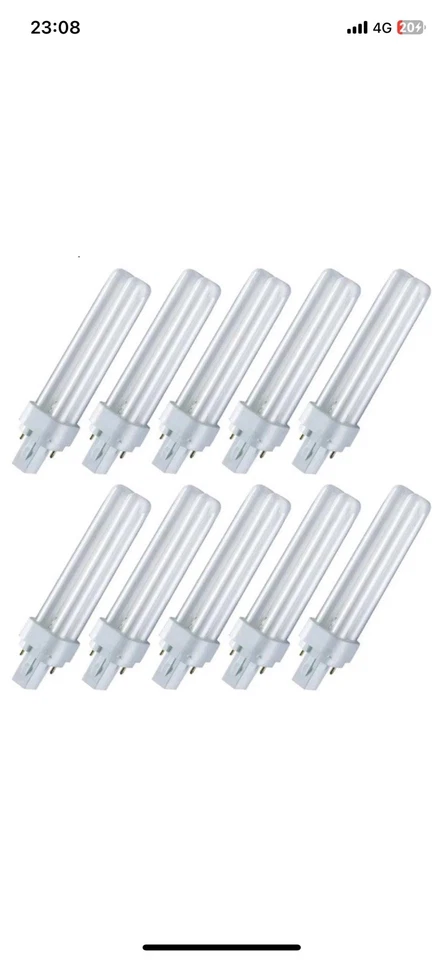 OSRAM DULUX D - G24d-2 - 18W 840 - 2 Pin - 4000K - Bianco Natur (pacco Da 10 ) - Immagine 3 di 4