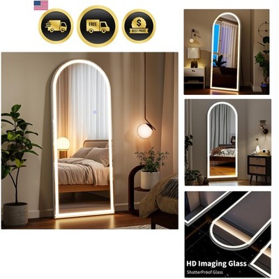 56''x21'' LED Arched Mirror Full Length with Dimmable Lights