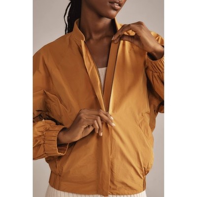 Maeve Anthropologie Balloon Sleeve Bomber Jacket Zip Front Lightweight Small