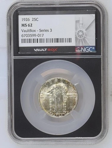 1926 25C Standing Liberty Quarter MS62 Vault Box Series 3