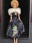 Vintage Mattel Midge Doll 1962’s (Japan) With Evening Gown & Fur Shawl