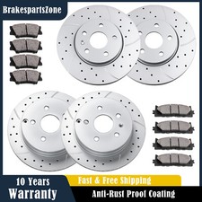Front Rear Brake Rotors Pads fit for GMC Terrain 2010-17 Drilled Slotted Brakes