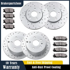 Front Rear Brake Rotors Pads fit for GMC Terrain 2010-17 Drilled Slotted Brakes