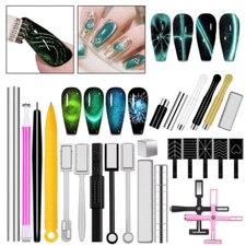 Nail Art Magnetic Stick Wand Pen Set for 3D Cat Eye Gel Painting Nails  UV Gel