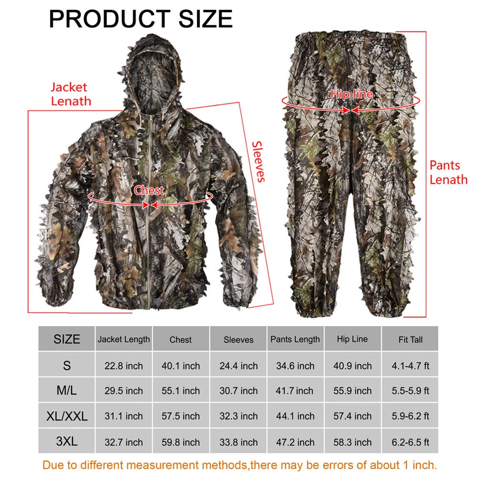 Traje Ghillie biónico de caza 3D camuflaje francotirador observación de aves ropa para niños y hombres Foto 2 de 4
