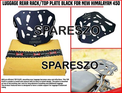 ''LUGGAGE REAR RACKTOP PLATE, BLACK'' FIT FOR ROYAL ENFIELD NEW HIMALAYAN 450