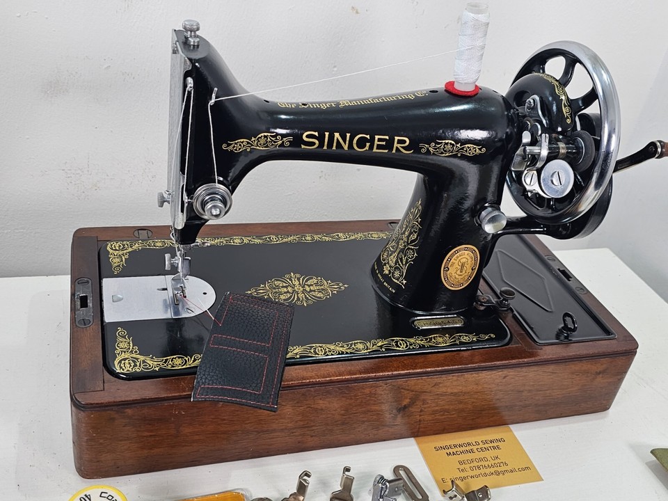 1952 SINGER 99K SEWING MACHINE,SERVICED FULLY, HANDCRANK for LEATHER