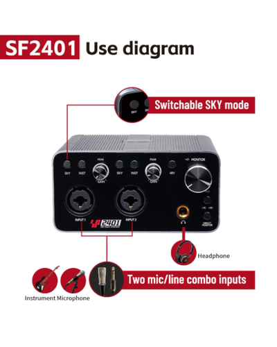 Simplefly SF2401 Digital Dual-Channel 24bit/192kHz AD/DA Converter w/ USB-C - Picture 2 of 10