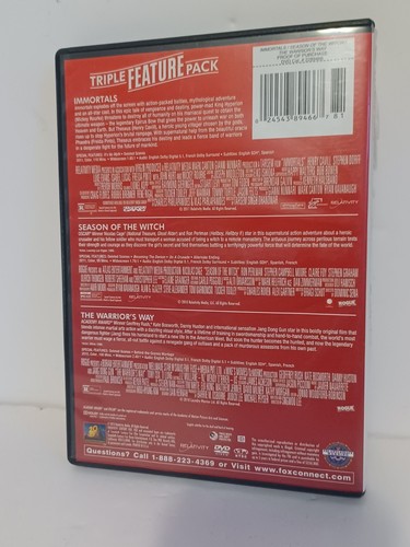 TRIPLE FEATURE PACK(IMMORTALS/SEASON OF THE WITCH/THE WARRIORS WAY) - VERY GOOD - Picture 4 of 8