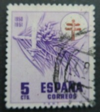 España 1950 5c Rosa Violeta Sc. RA30 VF usado 12350