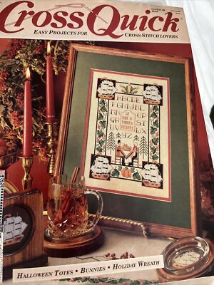 Cross Quick Cross Stitch Lovers Magazine Patterns October November 1989 VG