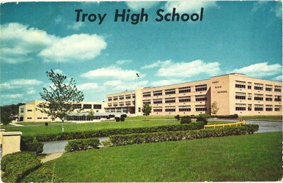 #ad Panorama of Troy High School Burdett Avenue Troy New York Postcard $29.99